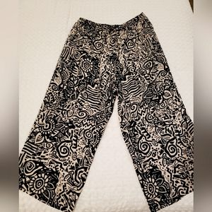 Print wide leg pants